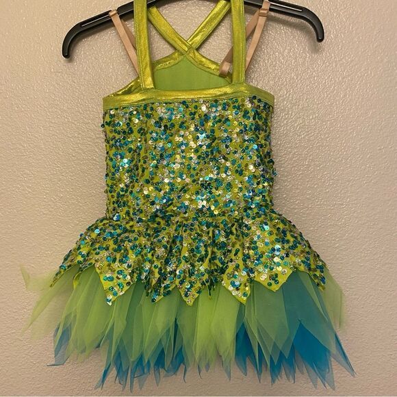 Curtain Call Dance tinker bell Costume Blue green dress tutu E2161 child SC - Picture 3 of 11